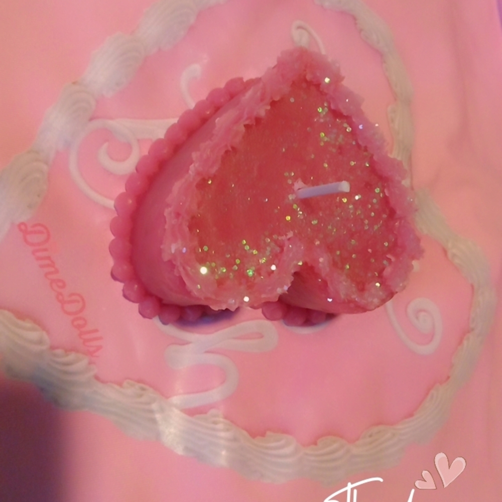 Pink Heart-Shaped Candle by